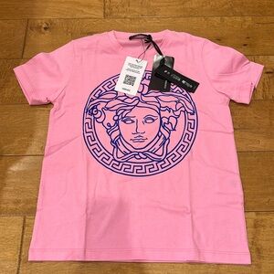 Versace Pink and Blue Kids Short Sleeve Tee